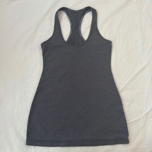grey striped Lululemon tank top